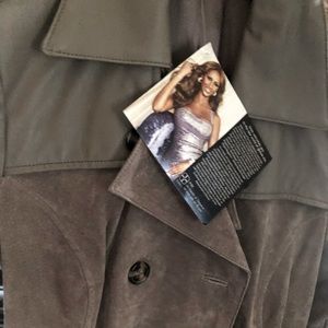 IMAN LEATHER AND SUEDE TRENCH COAT- - gorgeous!